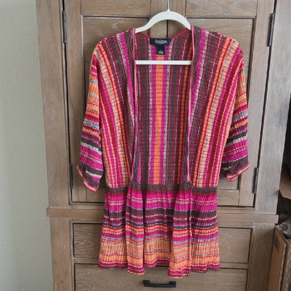 Peck & Peck Sweaters - 🚦3for$15🚦Peck & Peck Multicolor Open Knit Cardigan Size L